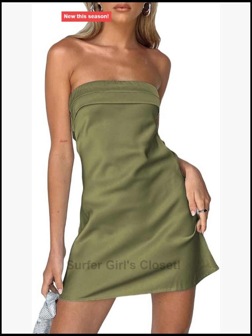 Satin Strapless Mini Dress Backless Tube Cocktail Party